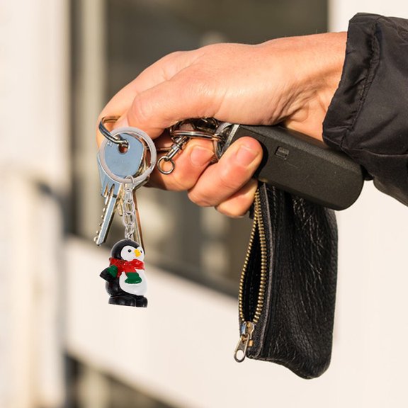 FELTECHELECTR 9-Piece Festive Christmas Keychain Set with Tree, Present Box Resin Key Holders