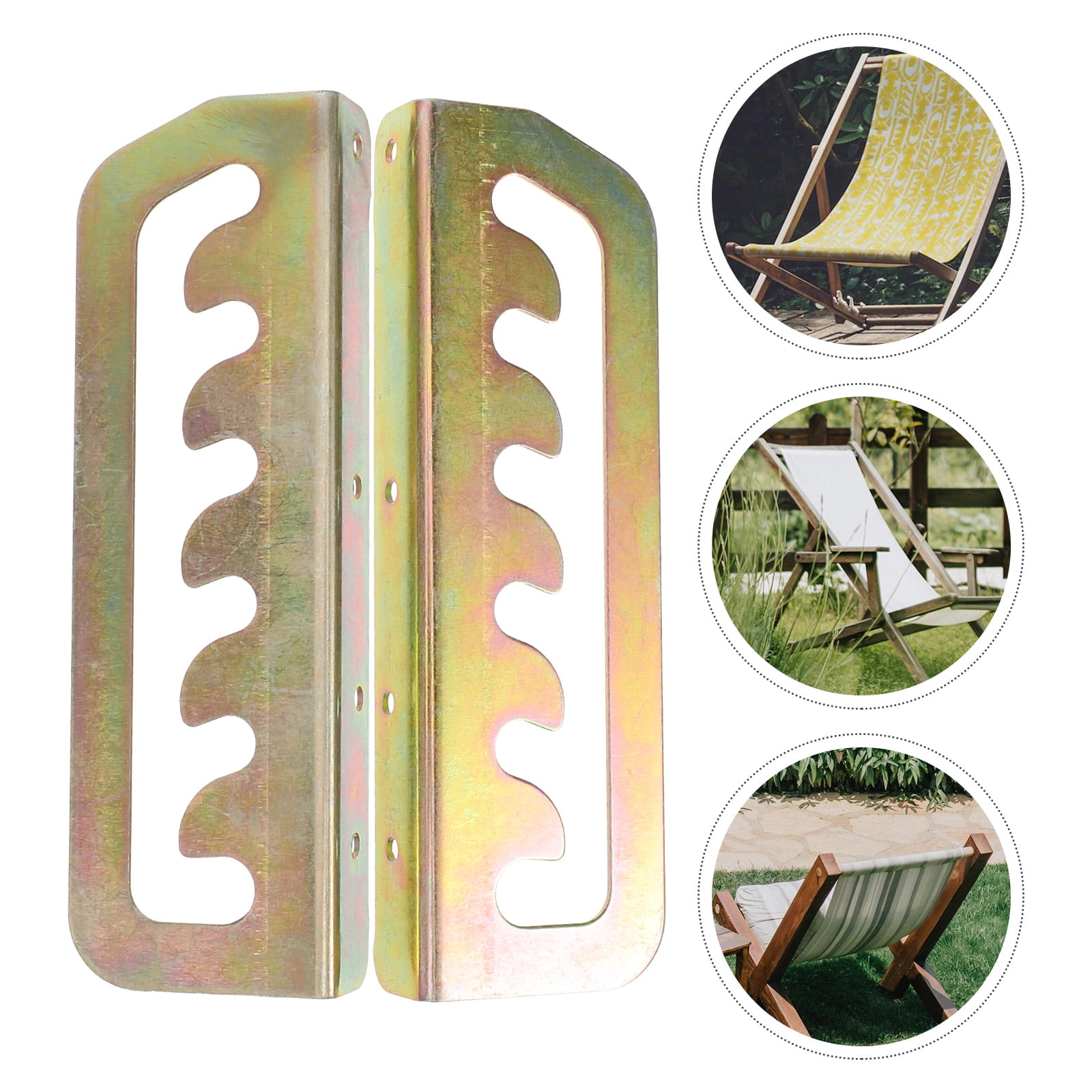Armskote Rack FELTECHELECTR Armrest Rack 1 Pair Armrest Rack Golden Rectangular Iron ...