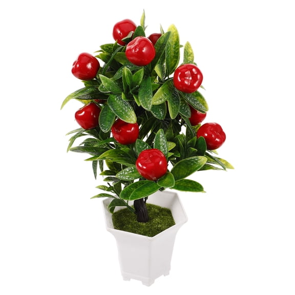 FELTECHELECTR Artificial Small Apples Tree Multi 1Pack 12.6x7.9x5.9in Plastic