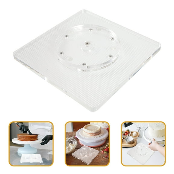FELTECHELECTR Baking Turntable For Cakes 1Set Transparent Acrylic For Creative And Functional Use