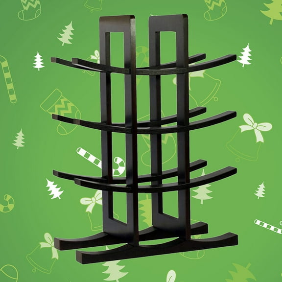 FELTECHELECTR Black Wine Bottle Holder Rack Floor Standing Display Organizer for Home Bar Kitchen