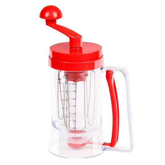 FELTECHELECTR Batter Funnel Dispenser 1Set Manual Cake Mixing Tool Red Stainless Steel Abs for Baking Pancakes Muffins