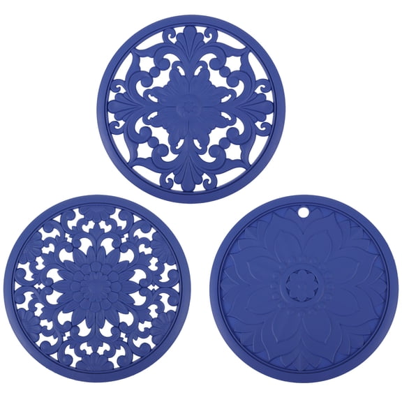 FELTECHELECTR Blue Thickened Plate Pads 7.86X7.86X0.22in for Tableware Insulation and Stain-resistant in Families