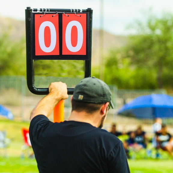FELTECHELECTR Outdoor Score Board Red PVC Score Tracking Basketball Games 1Pcs