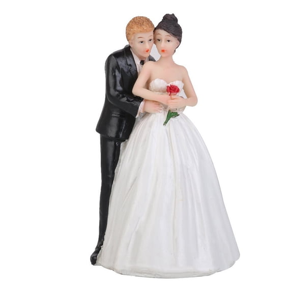 FELTECHELECTR Bride and Groom Wedding Cake Toppers 1Pack Hugging Couple for Wedding Party