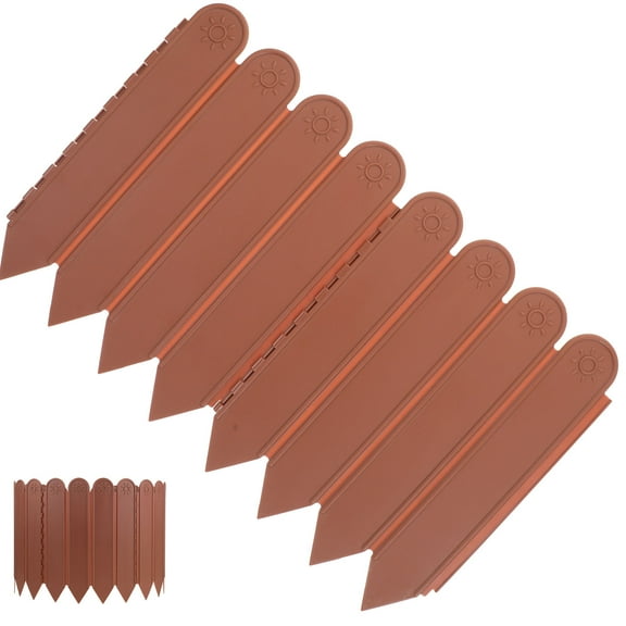 FELTECHELECTR Brown Plastic Garden Lawn Edging Fence for Decoration Lightweight and Reusable 12 Panels