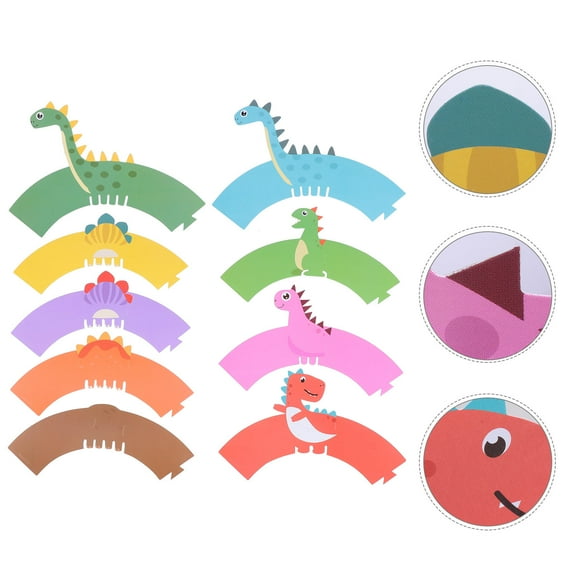 FELTECHELECTR Cartoon Dinosaur Shape Paper Cupcake Liners 30Pcs for Childrens Party Dessert Enhancement