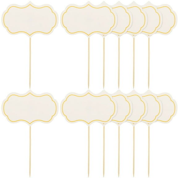 FELTECHELECTR Cheese Markers Food Labels for Party Buffet Charcuterie Board Accessories White Paper Wood 24pcs