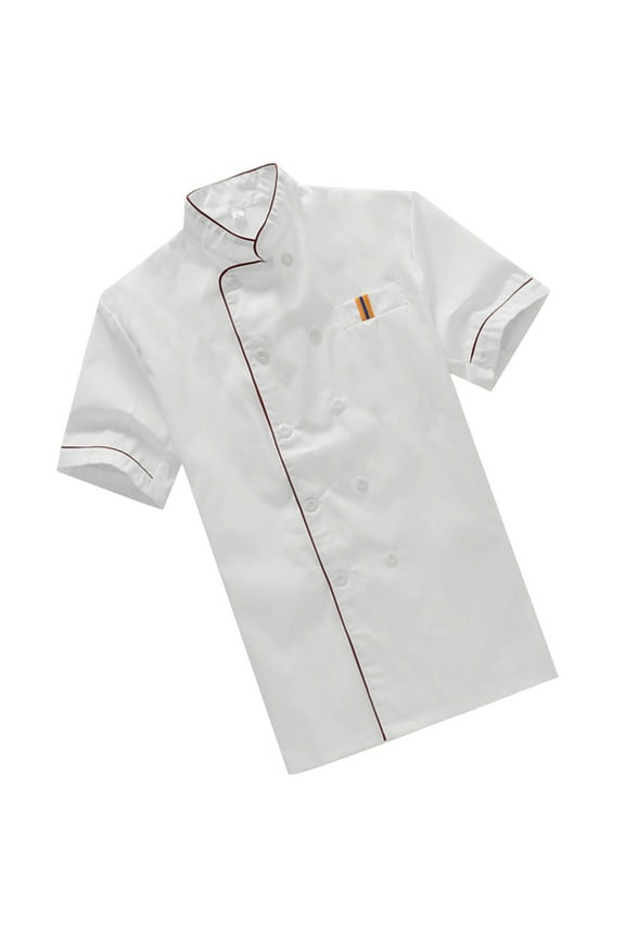 Chef Coats Unisex 1Pack White Cotton Polyester for Restaurant and Hotel Staff