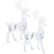 FELTECHELECTR Christmas Elk Sculpture Lovely Design Acrylic Ornaments 2Pcs