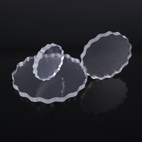 FELTECHELECTR Clear Stamp Blocks Set 3Pcs Square Transparent Stamping Platform for Card Making Hobbyists Easy to Clean