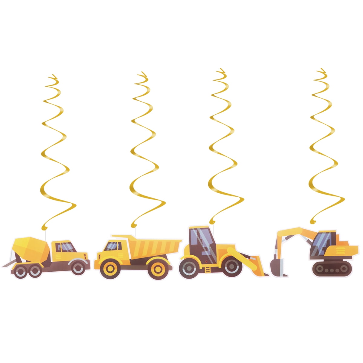FELTECHELECTR Construction Truck Shape 46Pcs Hanging Decorations for Jungle Theme Baby Shower and Birthday Parties