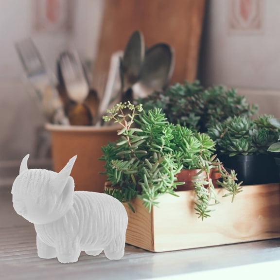 FELTECHELECTR Cow Office Decor 1Set White Cow Statue For Desk Tabletop