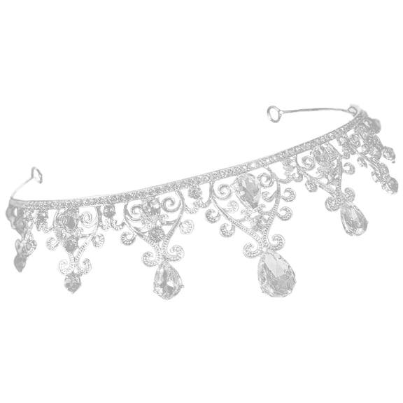 FELTECHELECTR Crown Decor for Party Tiara Crown Silver Rhinestone 1 Pcs