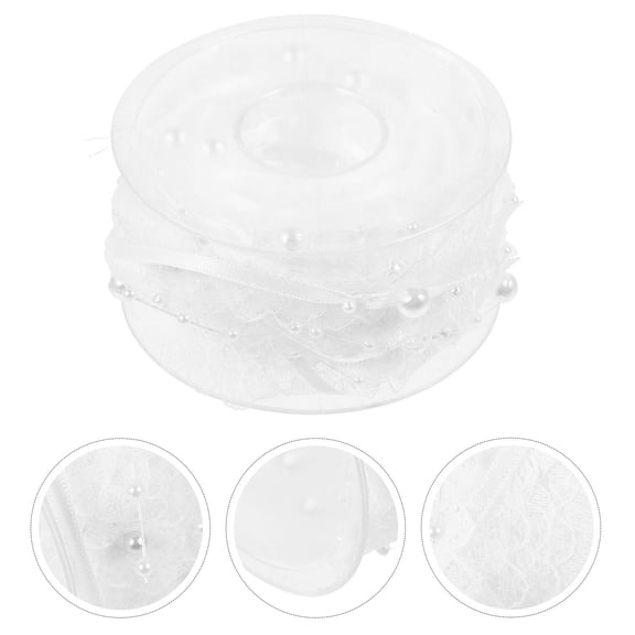 FELTECHELECTR Diy Beads Strand White Lace Beaded String 1 Roll For Crafting And Diy Accessories