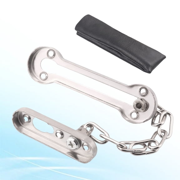 FELTECHELECTR Door Chain Lock Heavy Duty Sliding Door Lock Silver Stainless Steel for Home Security 1Set 7.3 x 3.7 x 0.9 In