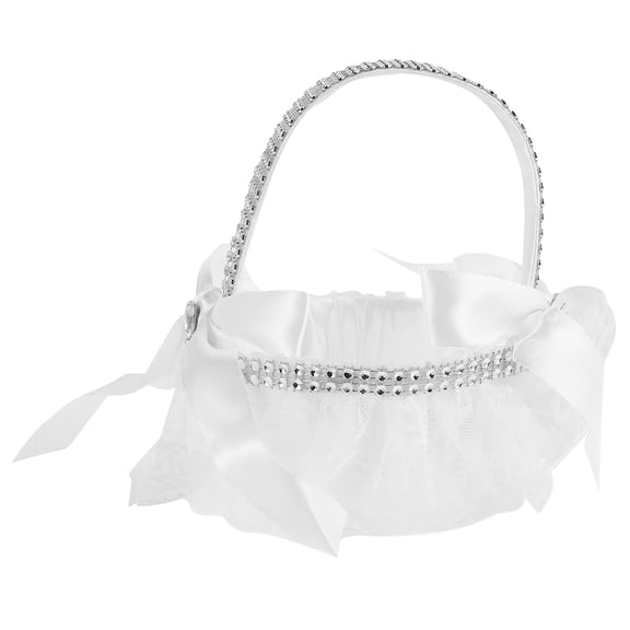 FELTECHELECTR Elegant Wicker Flower Girl Basket for Wedding Ceremonies, 1 Pack, Ideal for Celebrations and Special Events