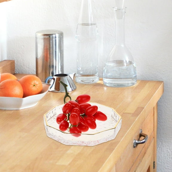 FELTECHELECTR Glass Serving Tray Nordic Style Multi-Use Plate Glass Food Plate Restaurant Snacks Serving Plate Dinnerware for Pasta Fruit Salad