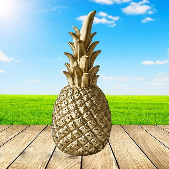 FELTECHELECTR  Gold Pineapple Statue Shaped Ornament Large Size Decoration