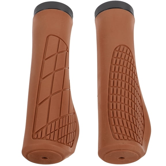 FELTECHELECTR Handlebar Grips Rubber 1 Pair Brown Non- Comfort Grip for Safety and Control