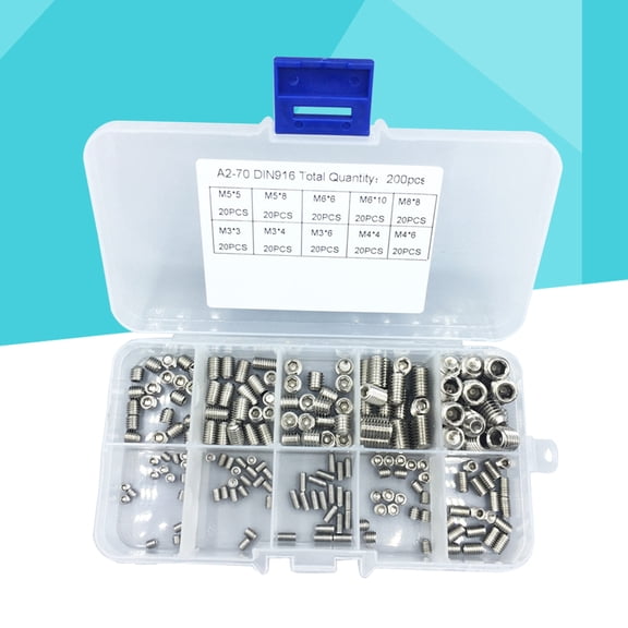 FELTECHELECTR Hexagonal Socket Screw Assortment 200Pcs Usage Easy Installation Screws