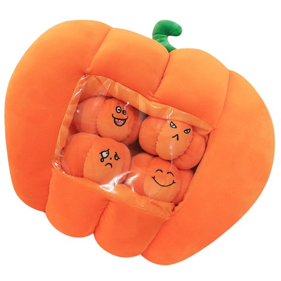 FELTECHELECTR Hugging Pillow Pumpkin Stuffy Warm Hands 1Set for Carnival Parties