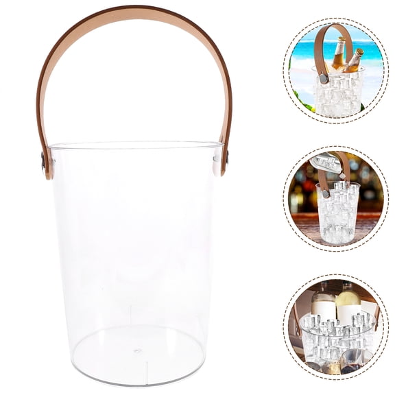FELTECHELECTR Ice Cube Bucket Wine Bucket Party Festival Drinks Bucket with Handle