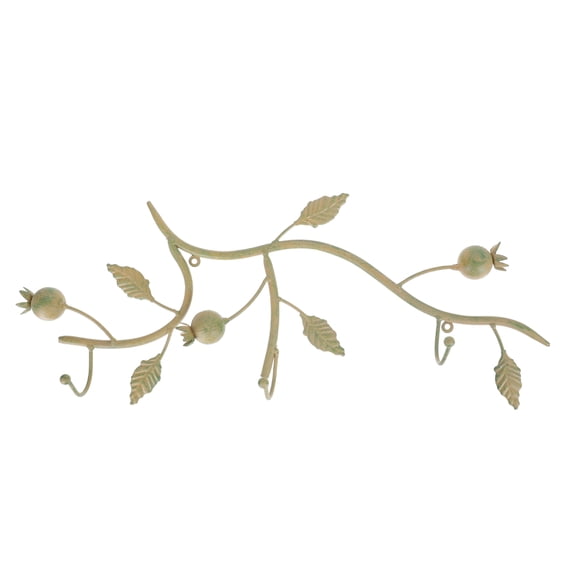 FELTECHELECTR Iron Metal Hook Vintage Leaves 1Pcs 47x18Cm Indoor Use