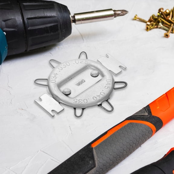 FELTECHELECTR Iron Spark Plug Gap Gauge 1Pack Compact Silver Tool For Mechanics Vehicle Maintenance 5.3x2.2x0.2in