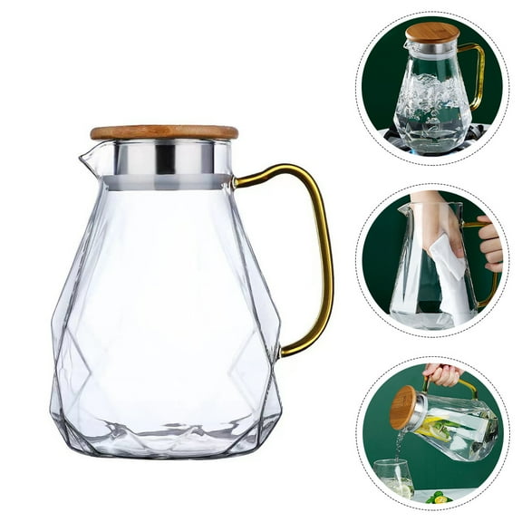 FELTECHELECTR Juice Jug Glass Modern with Natural Atmosphere for Party Entertaining 1Pcs 2200ml Capacity