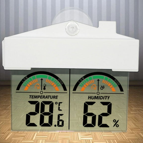 FELTECHELECTR LCD Thermometer Hydrometer Weather Station With Suction Cup