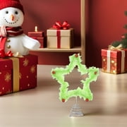 FELTECHELECTR Light Green Metal Star Tree Topper with Furry Texture for Elegant Christmas Tree Decoration