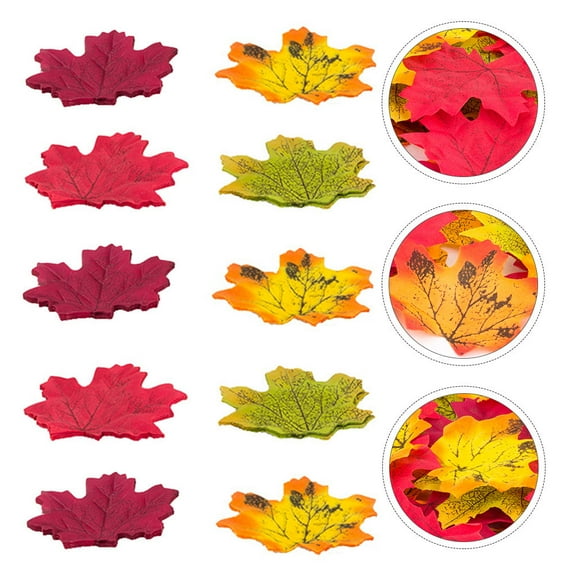 FELTECHELECTR Maple Leaves Decoration Assorted Color 8x3.1x0.1in Paper Fall Festival Decorations 100Pcs