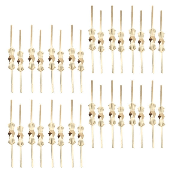 FELTECHELECTR Metal Bow Tie Beads 200Pcs Golden Chrome Clips 40mm for Hanging Crystals Lamp and Chandelier Accessories