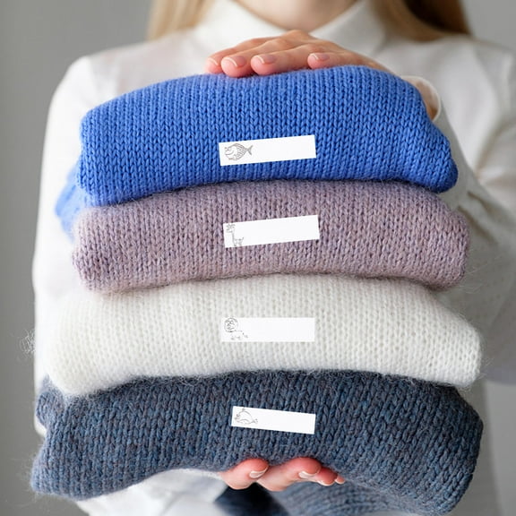 FELTECHELECTR Name Labeling for Clothes 1 Roll Cartoon Iron On Tags Waterproof White Polyester Cotton 150x2.2in