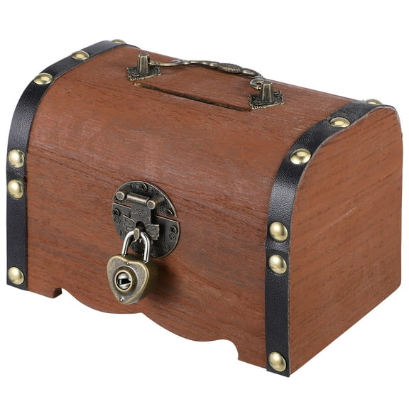 FELTECHELECTR Pirate Treasure Box 14.5x10.5x10In Wood Storage Trunk with Lock 1Pack