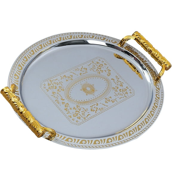 FELTECHELECTR Serving Tray European Style Oval Shape for Homeowners Formal Banquet 1Pack 12.6x9.4x1.2in
