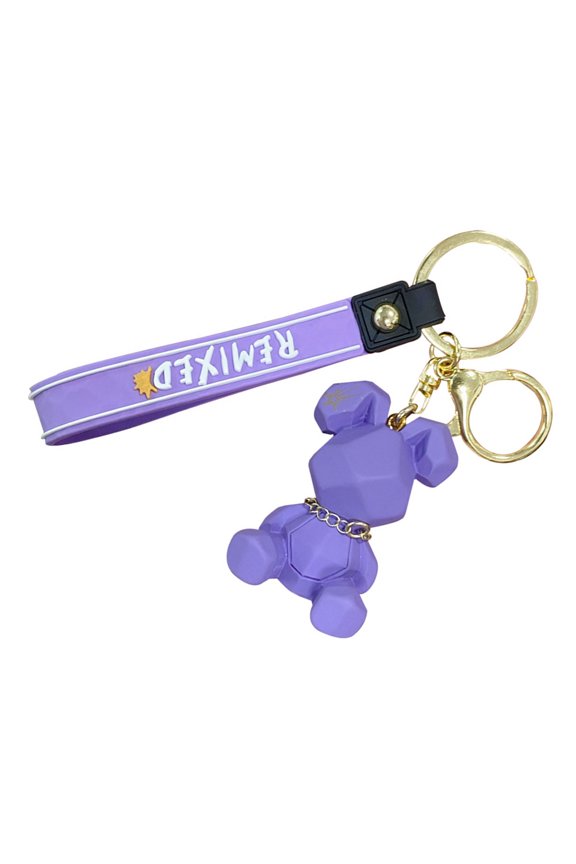 Rabbit Key Chain Cute Animal Keychains Metal Resin Purple 5.9X1.6X1.2In for Bags Keys Car Accessories 1Set