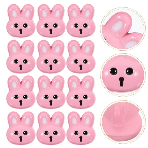FELTECHELECTR Diy Clothing Button Pink Resin 12pcs