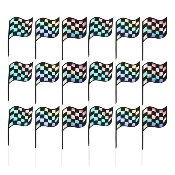 FELTECHELECTR Racing Car Cake Toppers 18 Pieces Colorful Paper Decorations for Birthday Party Festival Events