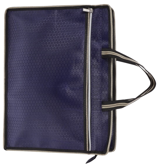 FELTECHELECTR Rectangular Shaped File Bag in Dark Blue 1Set for Document Storage with Oxford Cloth