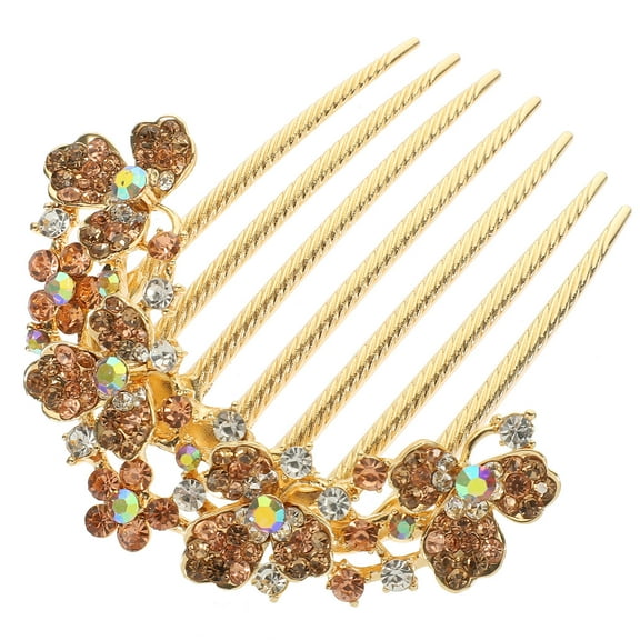 FELTECHELECTR Rhinestone Hair Comb Pin Decorative Side Accessory for Bride Bridesmaids 3.6x3.4x0.8in 1Pcs