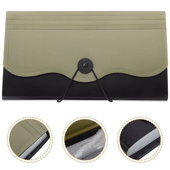 FELTECHELECTR Green Rolling File Organizer with 13 Accordion Compartments, PP Polyester for Home, Office, School, and Travel