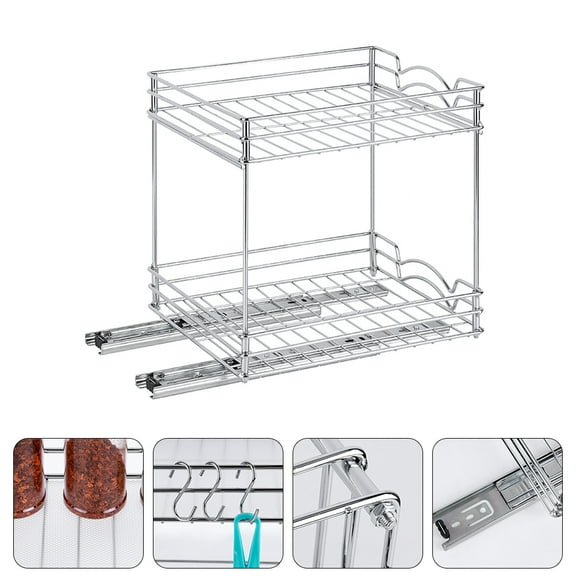 FELTECHELECTR Spice Rack Organizer Set, Metal Seasoning Storage with Chromium Plating, 11x10.2x8.7in , Kitchen Countertop Holder
