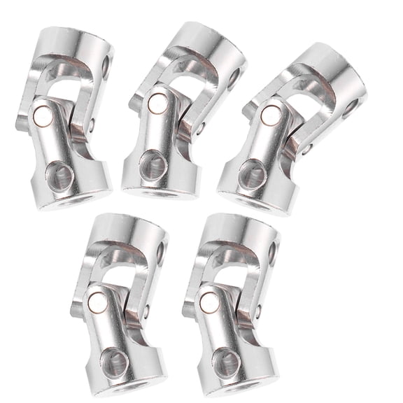 FELTECHELECTR 5Pcs Universal Joint for Rc Car Plated Silver Metal Coupler with Shock Absorption Function