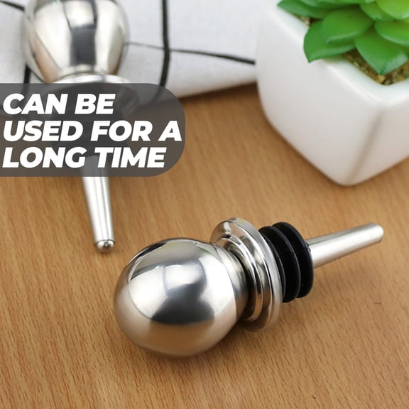 FELTECHELECTR Silver Wine Bottle Stopper Decor Stainless Steel and Silicone Airtight Seal 3 Pcs