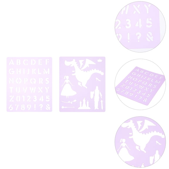 FELTECHELECTR 14-Piece Violet Stencil Set for Painting, Crafts, Family Art Projects, Home Decoration Supplies