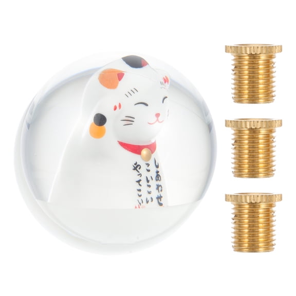 FELTECHELECTR Sturdy Scratch-Resistant Cat Round Balls Shifts Knob 2.75X2.75X2.75Inch 1Set