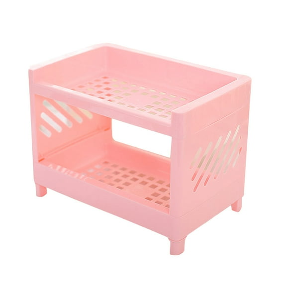 FELTECHELECTR Tableware Storage Shelf Rack Plastic Spice Rack for Kitchen Storage Stand Simple Hollow Design 1Set