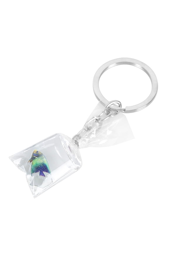 Tropical Fish Resin Key Ring Green Bag Hanging Pendant Accessory